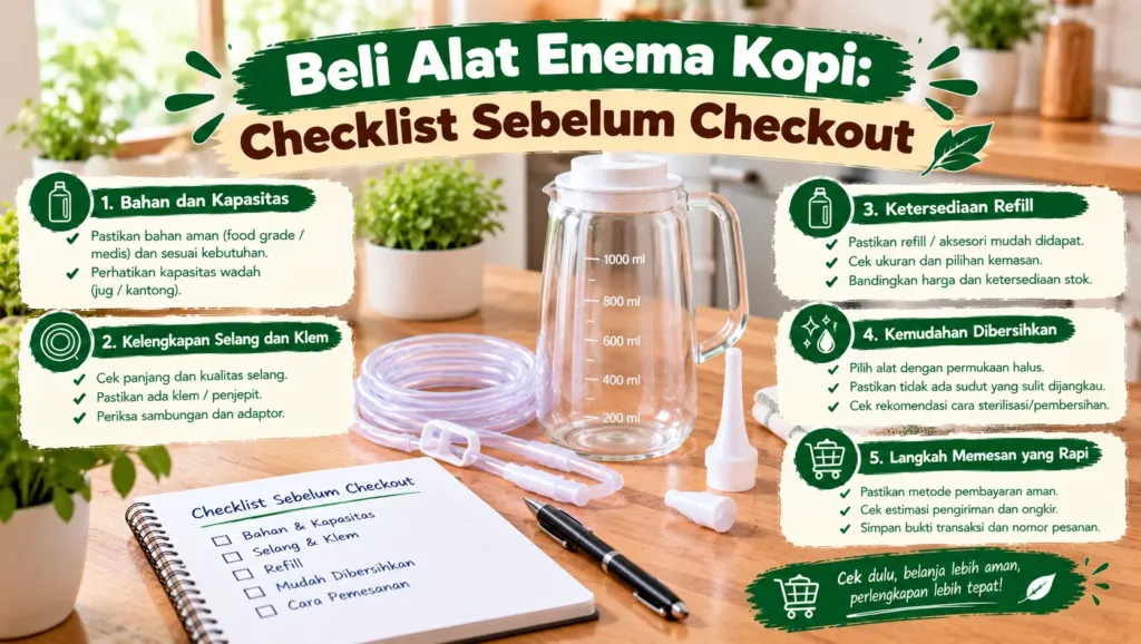 Beli Alat Enema Kopi Checklist Sebelum Checkout
