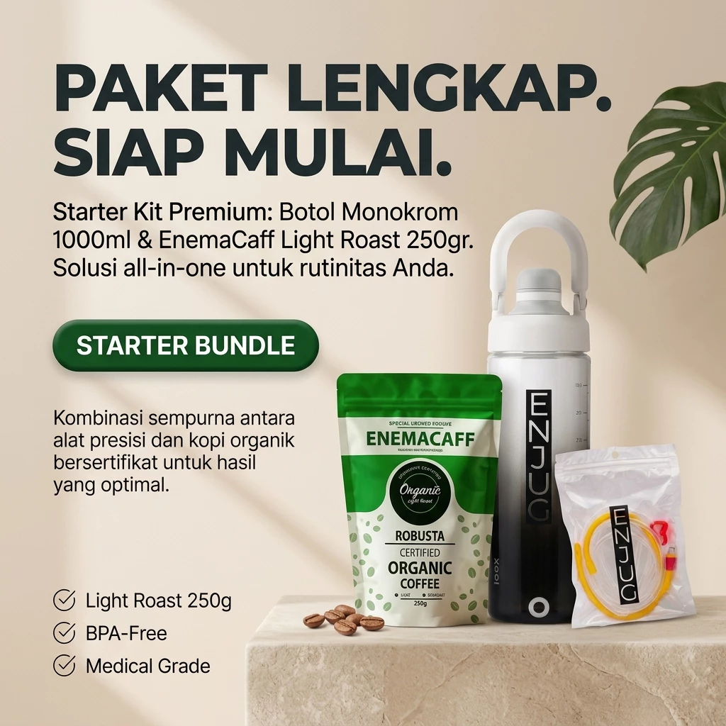 Bundle Enemacaff Kopi Enema 250g Premium MR LR + Enjug Alat Enema Kopi
