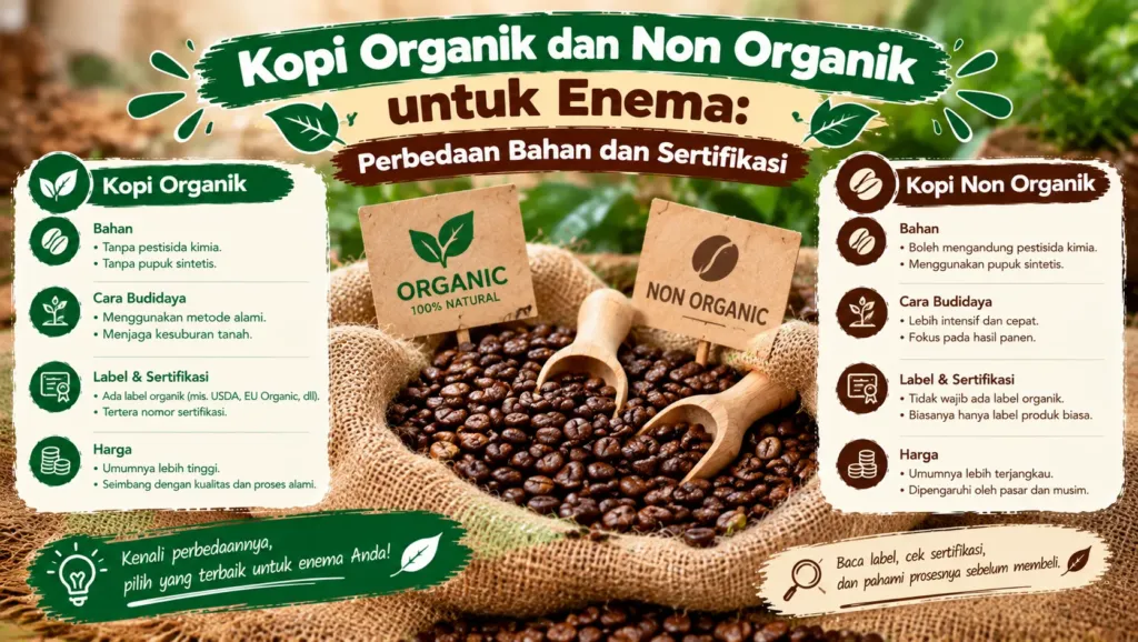 Infografis Perbandingan Kopi Organik Dan Nonorganik